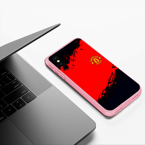 Чехол iPhone XS Max матовый Manchester United colors sport / 3D-Баблгам – фото 3