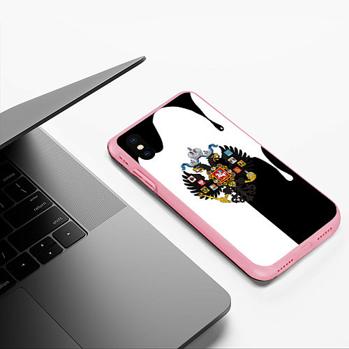 Чехол iPhone XS Max матовый Герб РФ краски имперский / 3D-Баблгам – фото 3