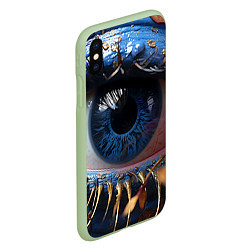 Чехол iPhone XS Max матовый Глаз с золотом, цвет: 3D-салатовый — фото 2