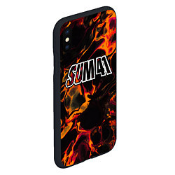 Чехол iPhone XS Max матовый Sum41 red lava, цвет: 3D-черный — фото 2