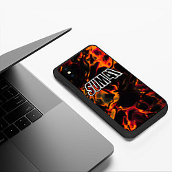 Чехол iPhone XS Max матовый Sum41 red lava, цвет: 3D-черный — фото 2