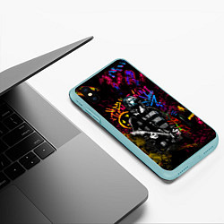 Чехол iPhone XS Max матовый Nirvana краски звука, цвет: 3D-мятный — фото 2