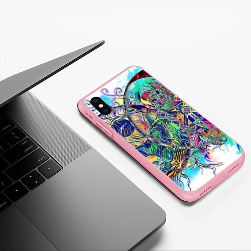 Чехол iPhone XS Max матовый Сплетенные круги Инь Ян / 3D-Баблгам – фото 3