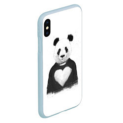 Чехол iPhone XS Max матовый Love panda, цвет: 3D-голубой — фото 2