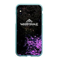 Чехол iPhone XS Max матовый Warframe брызги неоновых красок, цвет: 3D-мятный