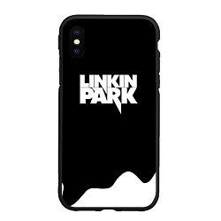 Чехол iPhone XS Max матовый Linkin park краска белая, цвет: 3D-черный