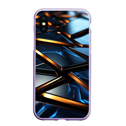 Чехол iPhone XS Max матовый Объемные блестящие плиты, цвет: 3D-светло-сиреневый