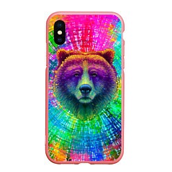Чехол iPhone XS Max матовый Цветной медведь, цвет: 3D-баблгам