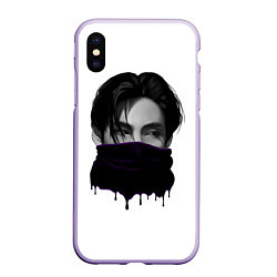 Чехол iPhone XS Max матовый Тэхен бтс bts kim taehyung, цвет: 3D-светло-сиреневый