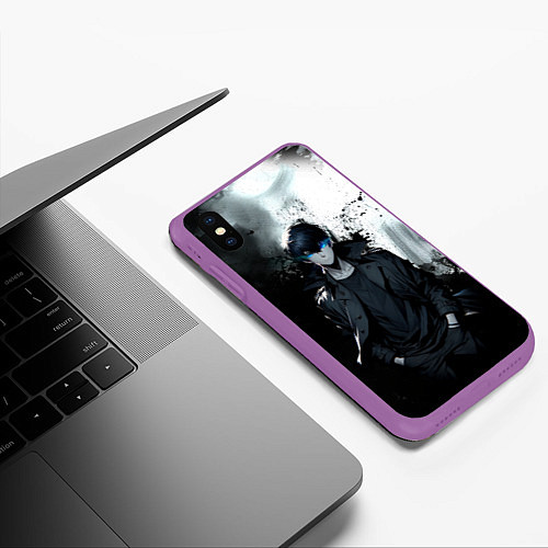 Чехол iPhone XS Max матовый Сон герой - Поднятие уровня в одиночку / 3D-Фиолетовый – фото 3