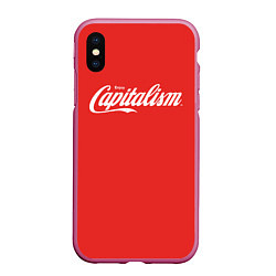 Чехол iPhone XS Max матовый Enjoy capitalism, цвет: 3D-малиновый