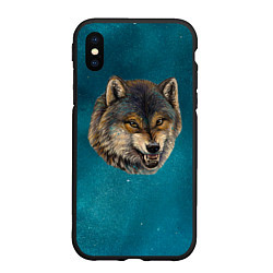 Чехол iPhone XS Max матовый Оскал волка, цвет: 3D-черный