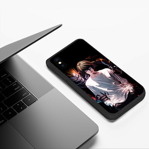 Чехол iPhone XS Max матовый Эл Лоулайт и Рюк - Тетрадь смерти / 3D-Черный – фото 3