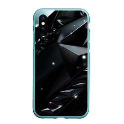 Чехол iPhone XS Max матовый Black luxury abstract, цвет: 3D-мятный