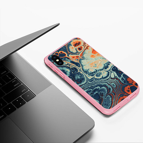 Чехол iPhone XS Max матовый Абстрактный разноцветный узор / 3D-Баблгам – фото 3