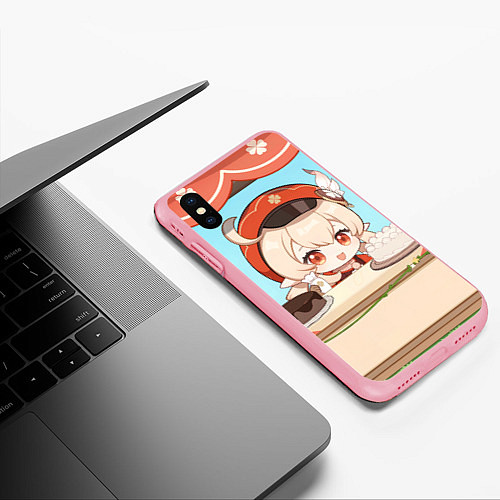 Чехол iPhone XS Max матовый Genshin Impact Кли cute chibi / 3D-Баблгам – фото 3