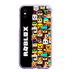 Чехол iPhone XS Max матовый Roblox - game, цвет: 3D-светло-сиреневый