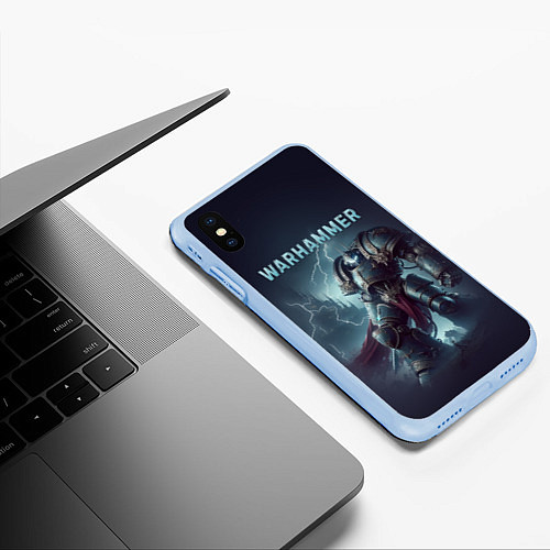 Чехол iPhone XS Max матовый Warhammer - game / 3D-Голубой – фото 3