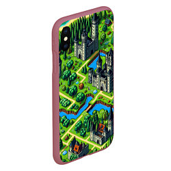 Чехол iPhone XS Max матовый Heroes of Might and Magic - pixel map, цвет: 3D-малиновый — фото 2