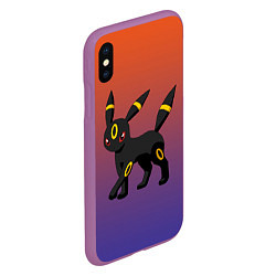 Чехол iPhone XS Max матовый Умбреон покемон-кот, цвет: 3D-фиолетовый — фото 2