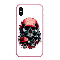 Чехол iPhone XS Max матовый Розы и шипы, цвет: 3D-розовый