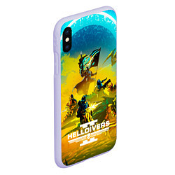 Чехол iPhone XS Max матовый Helldivers 2: Battle, цвет: 3D-светло-сиреневый — фото 2