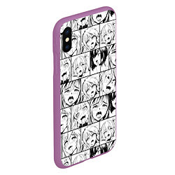 Чехол iPhone XS Max матовый Ahegao pattern, цвет: 3D-фиолетовый — фото 2