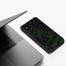 Чехол iPhone XS Max матовый Дизайнерский камуфляж, цвет: 3D-черный — фото 2
