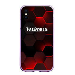 Чехол iPhone XS Max матовый Palworld красные плиты, цвет: 3D-сиреневый