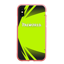 Чехол iPhone XS Max матовый Palworld лого на зеленом ярком фоне, цвет: 3D-баблгам