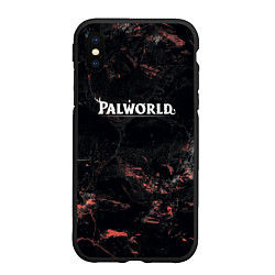 Чехол iPhone XS Max матовый Palworld dark logo, цвет: 3D-черный