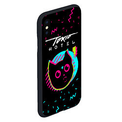 Чехол iPhone XS Max матовый Tokio Hotel - rock star cat, цвет: 3D-черный — фото 2