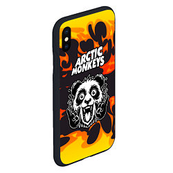 Чехол iPhone XS Max матовый Arctic Monkeys рок панда и огонь, цвет: 3D-черный — фото 2