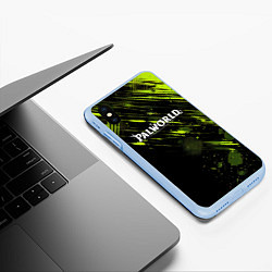 Чехол iPhone XS Max матовый Palworld logo black green, цвет: 3D-голубой — фото 2