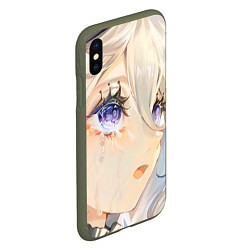 Чехол iPhone XS Max матовый Genshin Impact Furina cry tears, цвет: 3D-темно-зеленый — фото 2