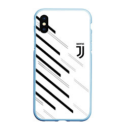 Чехол iPhone XS Max матовый Juventus sport geometry, цвет: 3D-голубой