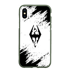 Чехол iPhone XS Max матовый The Elder Scrolls Online краски чёрные, цвет: 3D-темно-зеленый