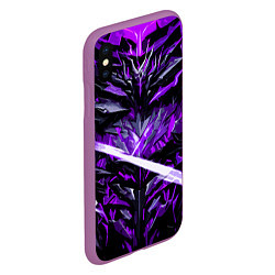 Чехол iPhone XS Max матовый Фиолетовый камень на чёрном фоне, цвет: 3D-фиолетовый — фото 2