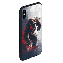 Чехол iPhone XS Max матовый Angry bear, цвет: 3D-черный — фото 2