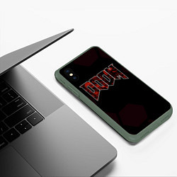 Чехол iPhone XS Max матовый Doom mick gordon, цвет: 3D-темно-зеленый — фото 2