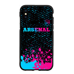 Чехол iPhone XS Max матовый Arsenal - neon gradient посередине, цвет: 3D-черный