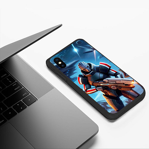 Чехол iPhone XS Max матовый Mass Effect - ai art / 3D-Черный – фото 3