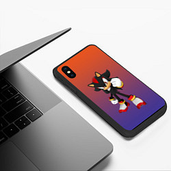 Чехол iPhone XS Max матовый Ёж Шэдоу Соник, цвет: 3D-черный — фото 2