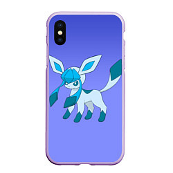 Чехол iPhone XS Max матовый Glaceon Pokemon, цвет: 3D-сиреневый