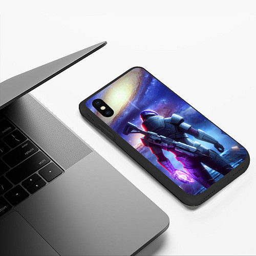 Чехол iPhone XS Max матовый Mass Effect - andromeda ai art / 3D-Черный – фото 3