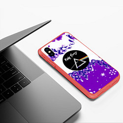 Чехол iPhone XS Max матовый Pink floyd violet splash, цвет: 3D-красный — фото 2