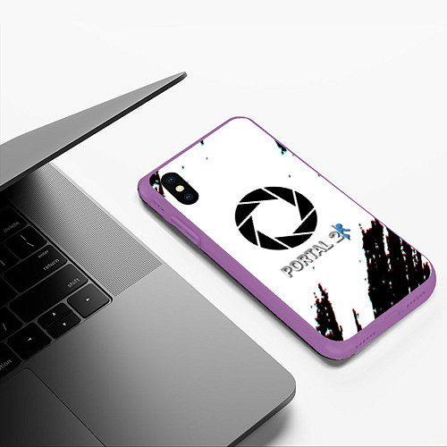 Чехол iPhone XS Max матовый Portal 2 краски валв / 3D-Фиолетовый – фото 3
