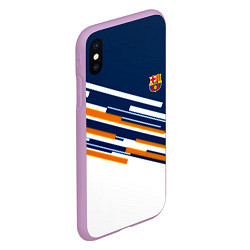 Чехол iPhone XS Max матовый Реал мадрид текстура футбол спорт, цвет: 3D-сиреневый — фото 2