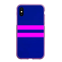 Чехол iPhone XS Max матовый Фриск frisk Undertale полосы, цвет: 3D-фиолетовый