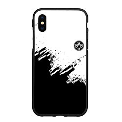 Чехол iPhone XS Max матовый Borussia sport краски, цвет: 3D-черный